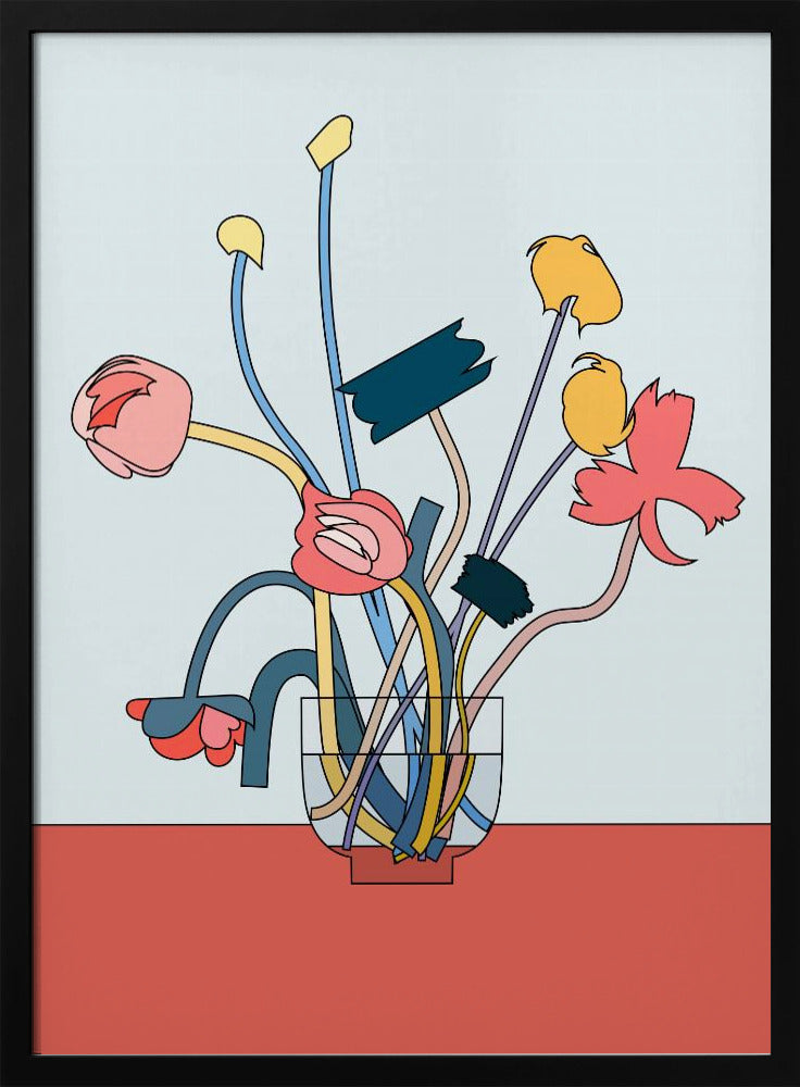 Bloemen in een glazen vaas | Poster
