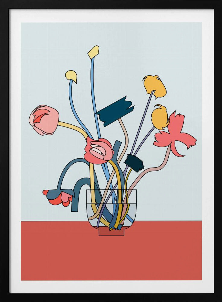 Bloemen in een glazen vaas | Poster
