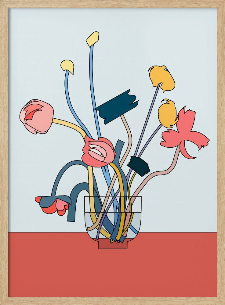 Bloemen in een glazen vaas | Poster