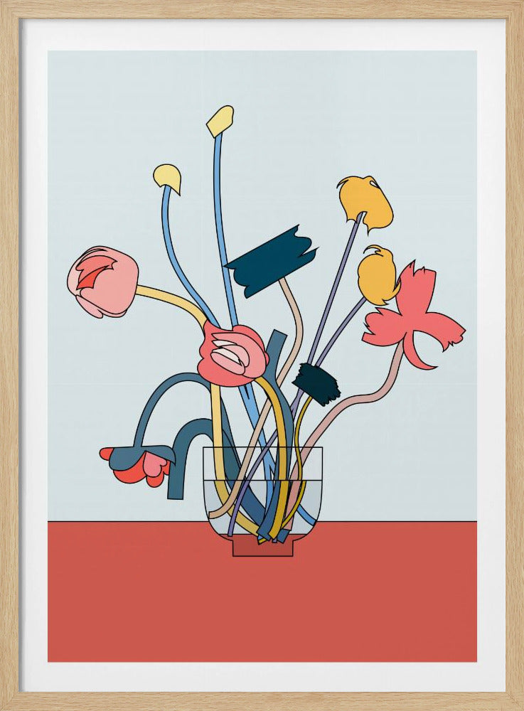 Bloemen in een glazen vaas | Poster