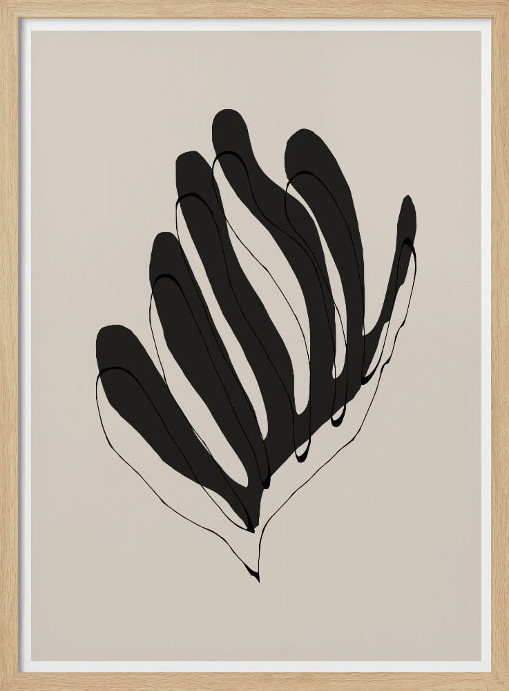 Abstracte bladlijnen | Poster