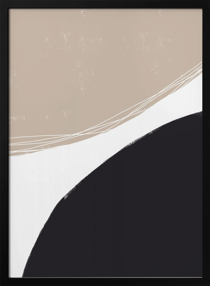 Beige And Black Organic Shapes | Poster