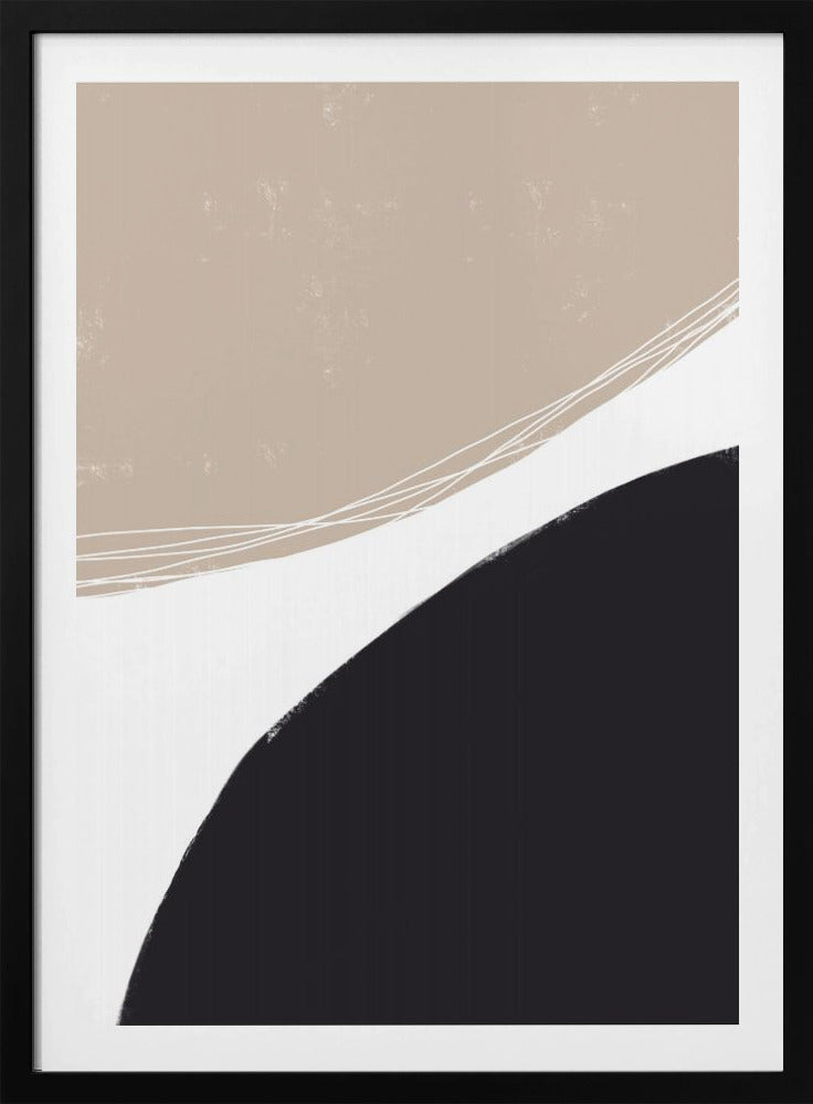 Beige And Black Organic Shapes | Poster