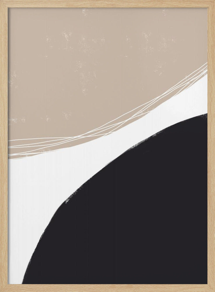 Beige And Black Organic Shapes | Poster