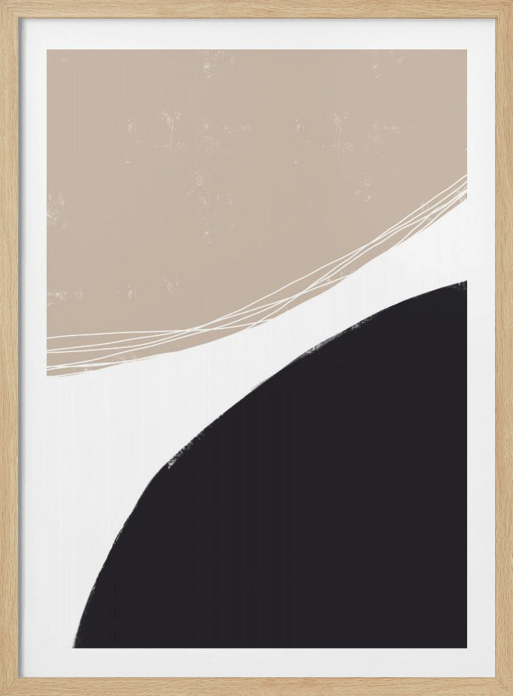 Beige And Black Organic Shapes | Poster
