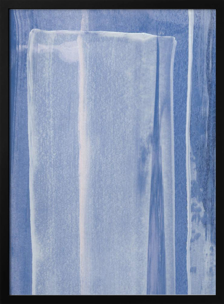 Blauw met verticale penseelstreken | Poster