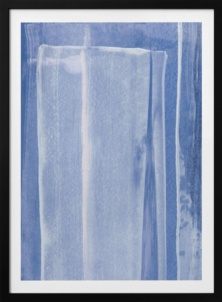 Blauw met verticale penseelstreken | Poster