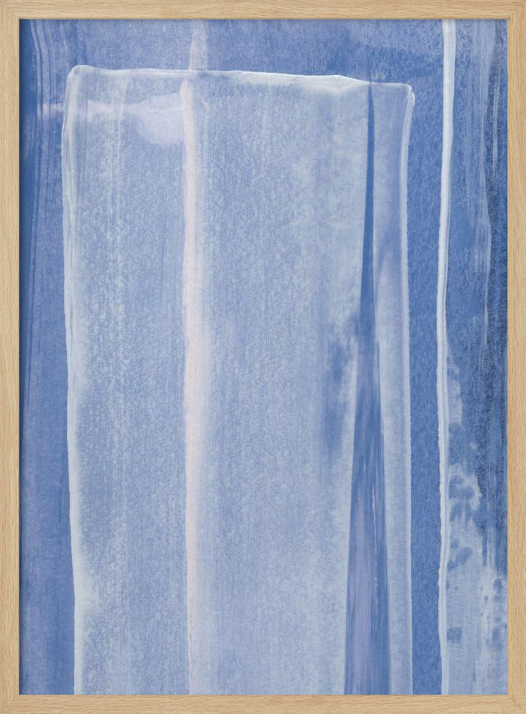 Blauw met verticale penseelstreken | Poster