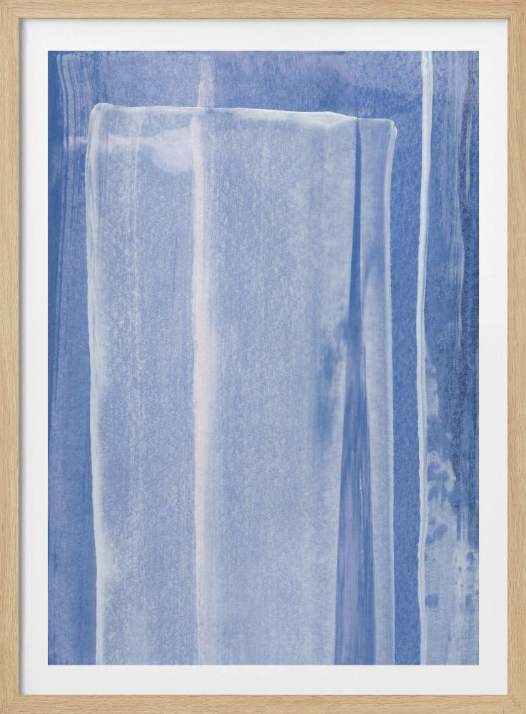 Blauw met verticale penseelstreken | Poster