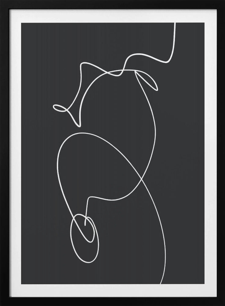 Witte kronkel op een donkere achtergrond | Poster