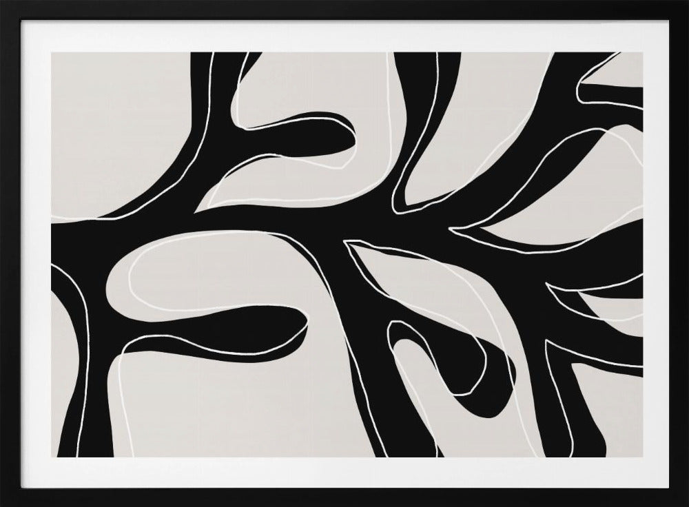 Abstract Twig Zwart-Wit | Poster