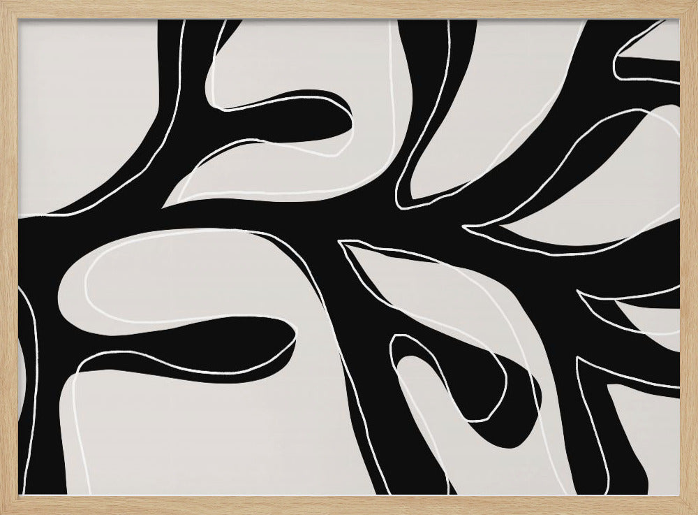 Abstract Twig Zwart-Wit | Poster