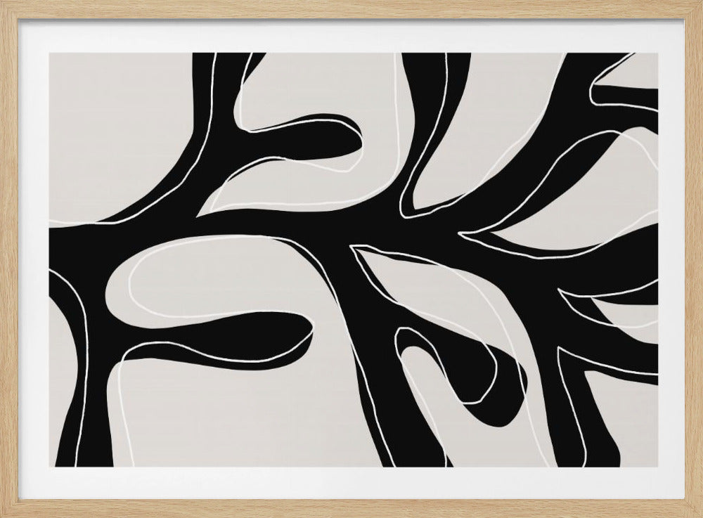 Abstract Twig Zwart-Wit | Poster