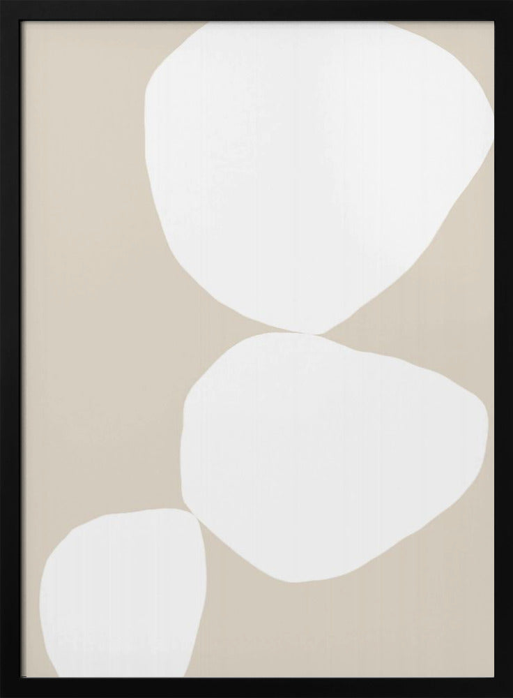 Drie witte organische vormen | Poster