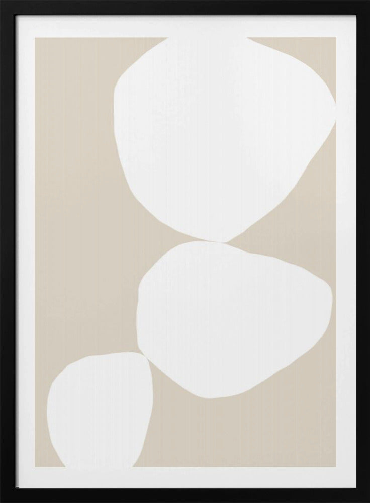 Drie witte organische vormen | Poster