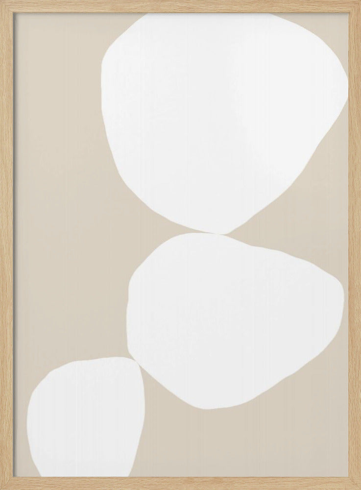 Drie witte organische vormen | Poster