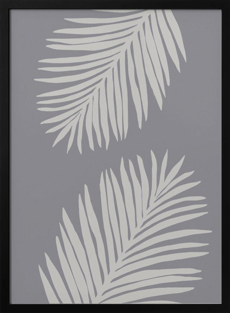 PALMBLAD 03 MEDIUM GRIJS | Poster