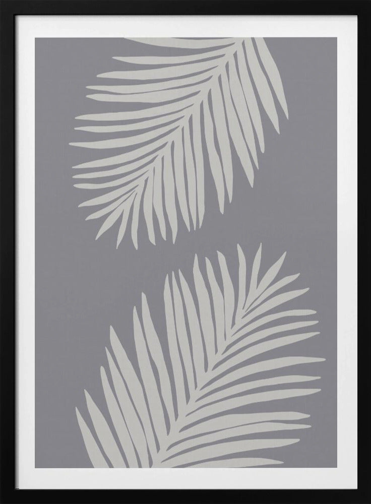 PALMBLAD 03 MEDIUM GRIJS | Poster