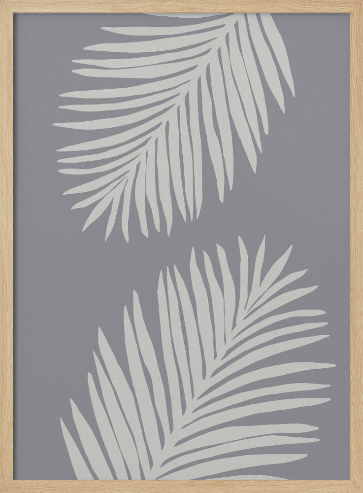 PALMBLAD 03 MEDIUM GRIJS | Poster