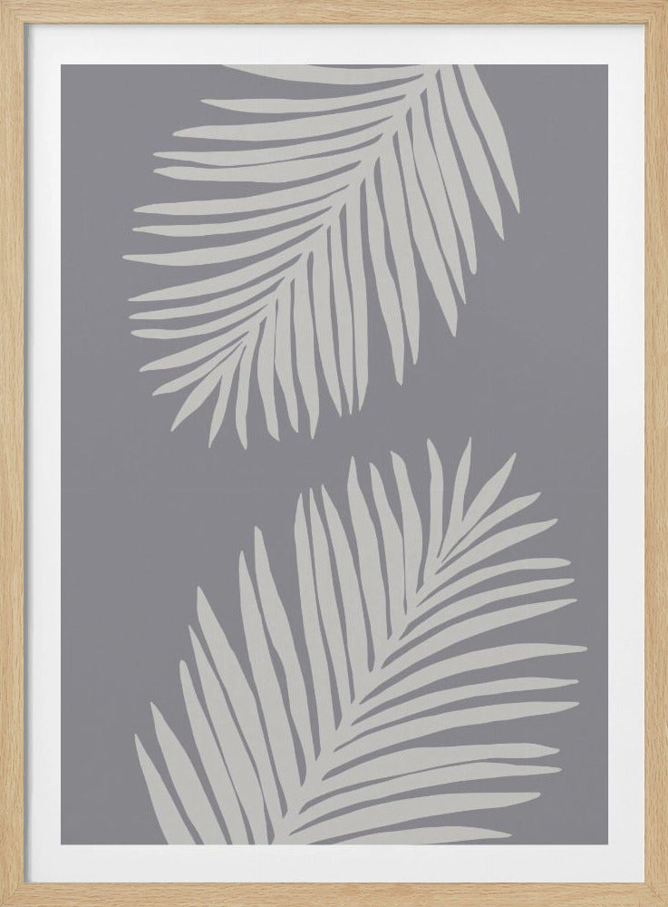 PALMBLAD 03 MEDIUM GRIJS | Poster
