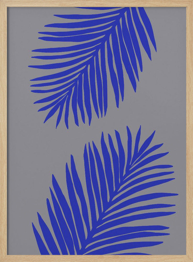 PALMBLAD 02 ZACHT GRIJS | Poster