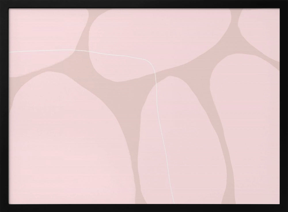 Pink Organic Shapes And Thin White Lines | Poster