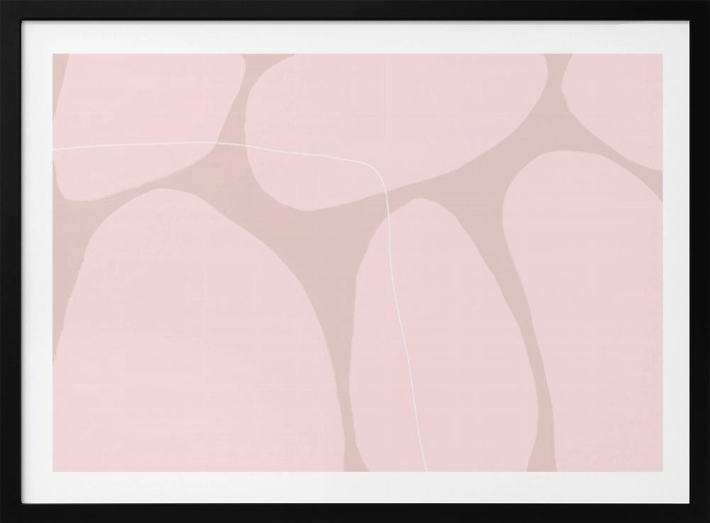 Pink Organic Shapes And Thin White Lines | Poster