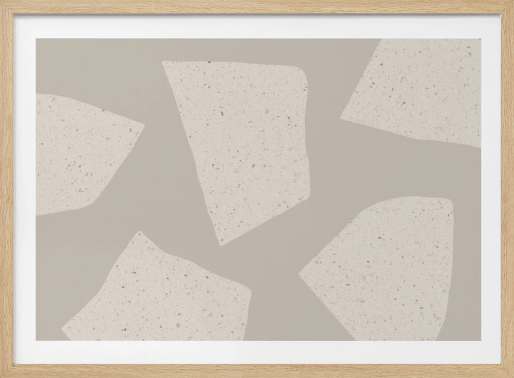 Onregelmatige lichtbeige vormen | Poster