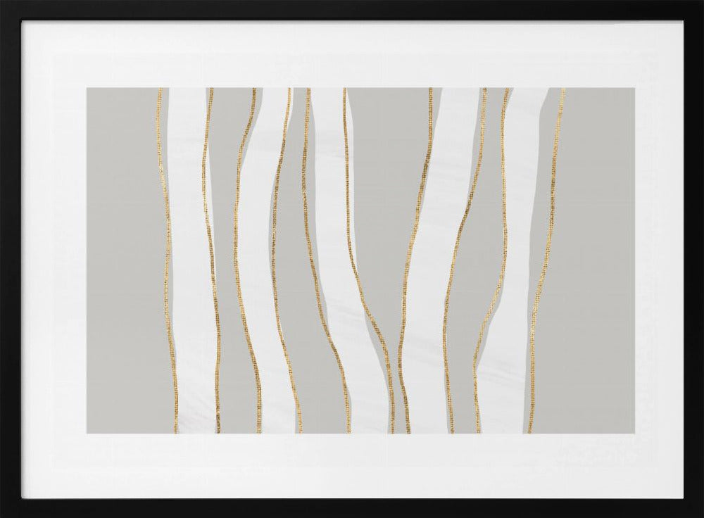 Goud en wit gouden golven | Poster