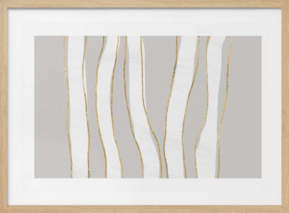 Goud en wit gouden golven | Poster