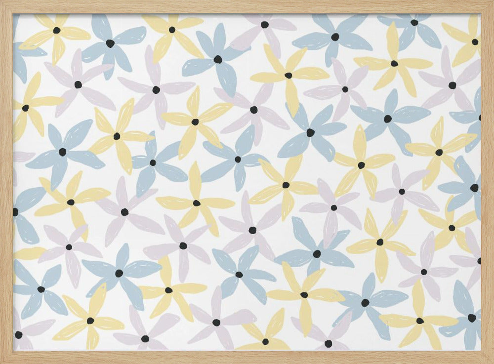 Kleurrijke speelse bloemen | Poster