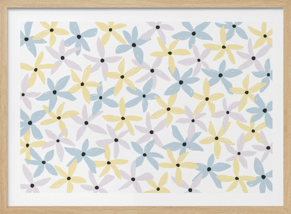 Kleurrijke speelse bloemen | Poster