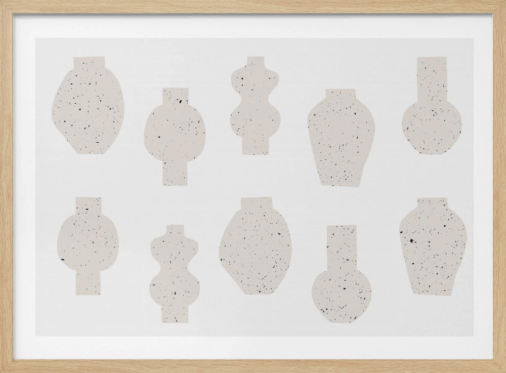 Abstracte Vazen Beige | Poster
