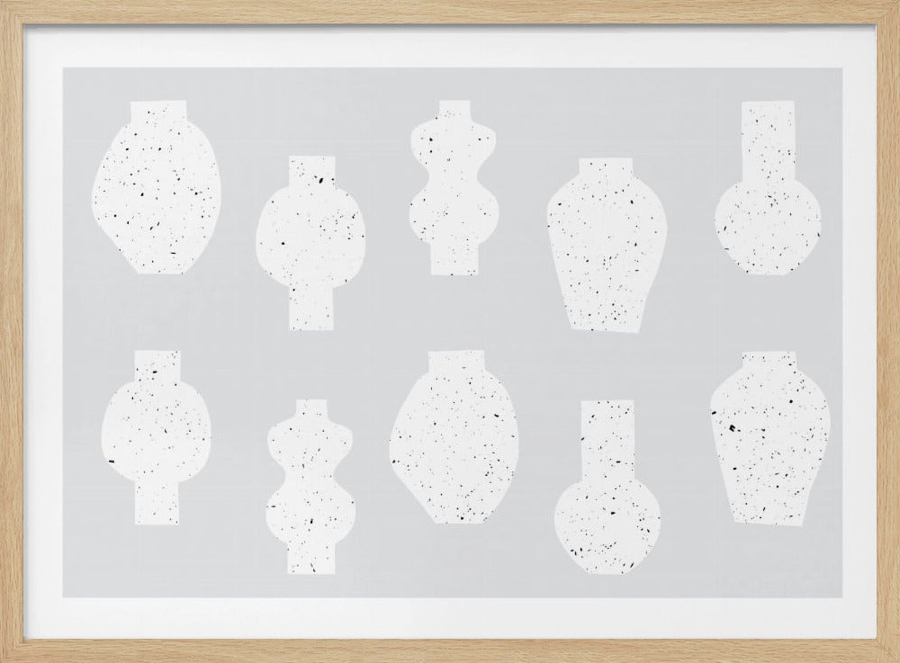 Abstracte Vazen Wit | Poster