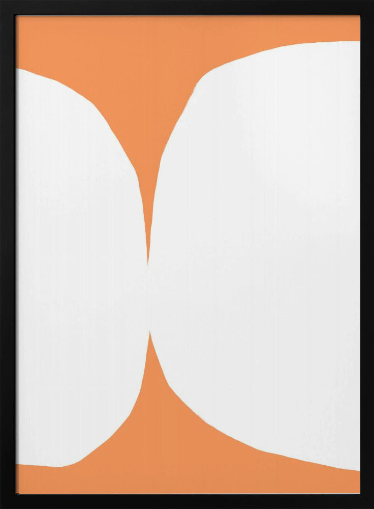 Geometrische witte vormen op een oranje achtergrond | Poster