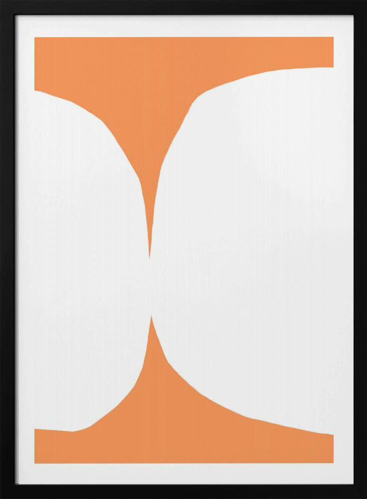 Geometrische witte vormen op een oranje achtergrond | Poster