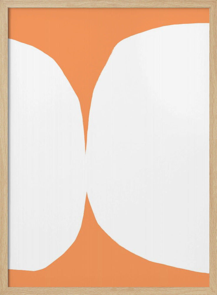 Geometrische witte vormen op een oranje achtergrond | Poster