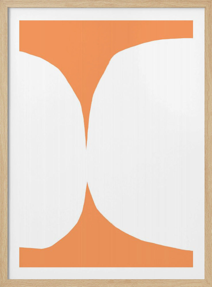 Geometrische witte vormen op een oranje achtergrond | Poster