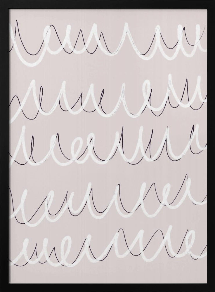 Gebogen Doodle Golven | Poster