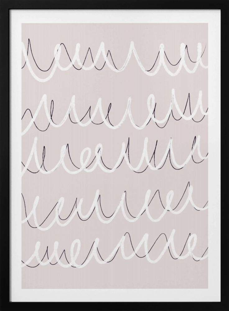 Gebogen Doodle Golven | Poster