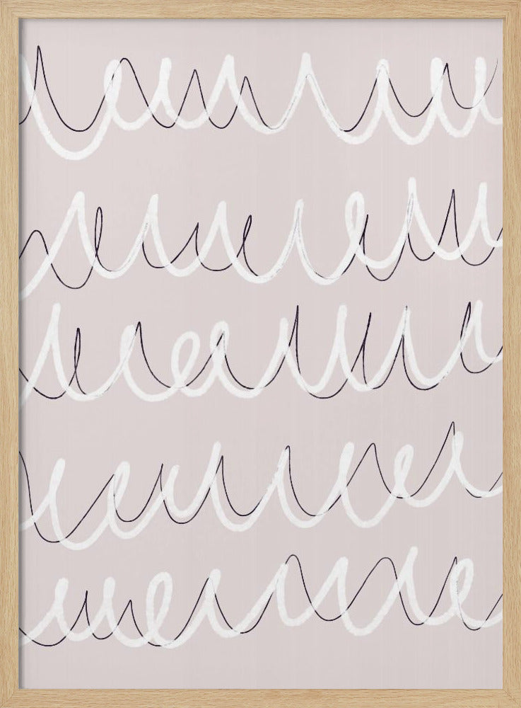 Gebogen Doodle Golven | Poster