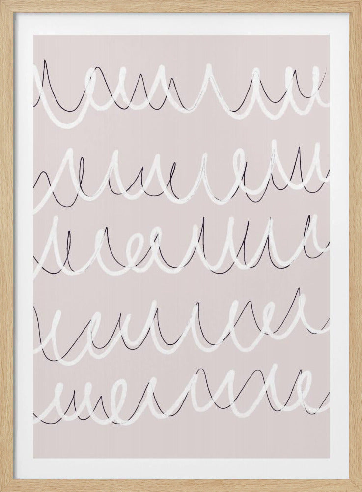 Gebogen Doodle Golven | Poster