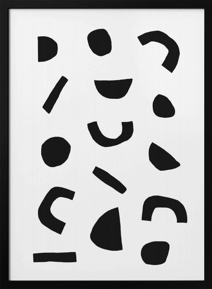 Zwarte vormen dansen | Poster