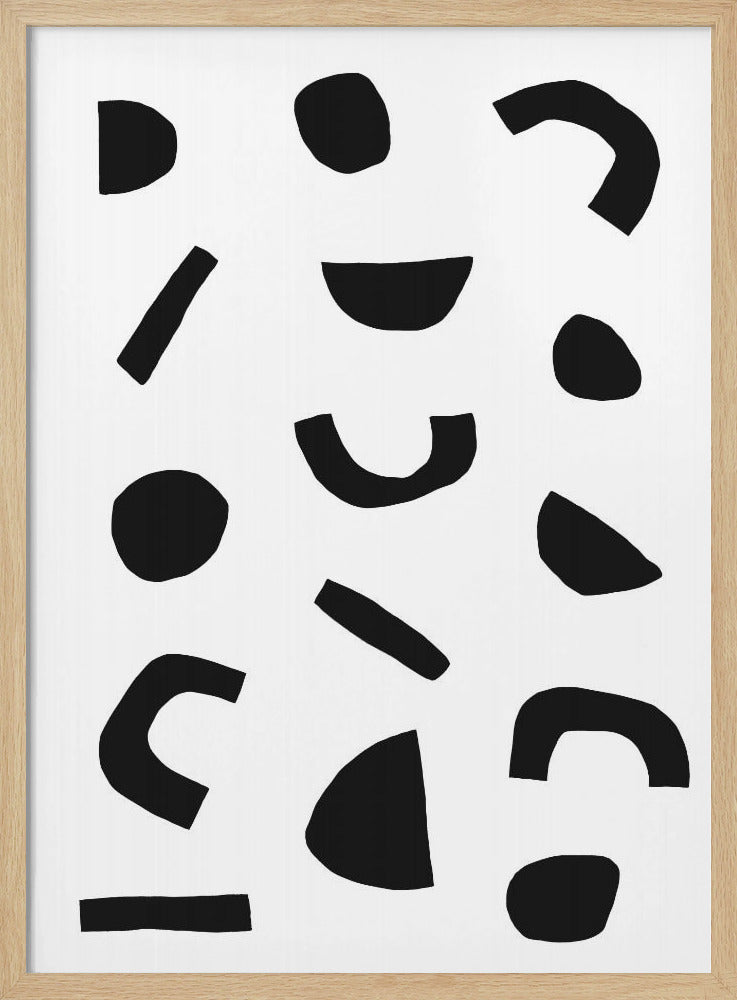 Zwarte vormen dansen | Poster