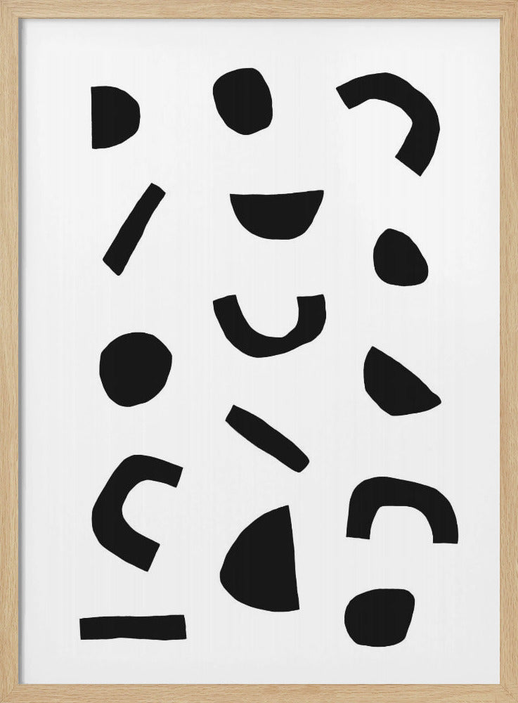 Zwarte vormen dansen | Poster