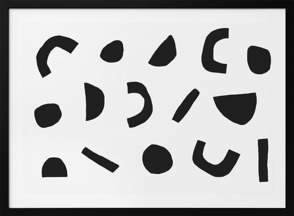 Zwarte geometrische vormen | Poster