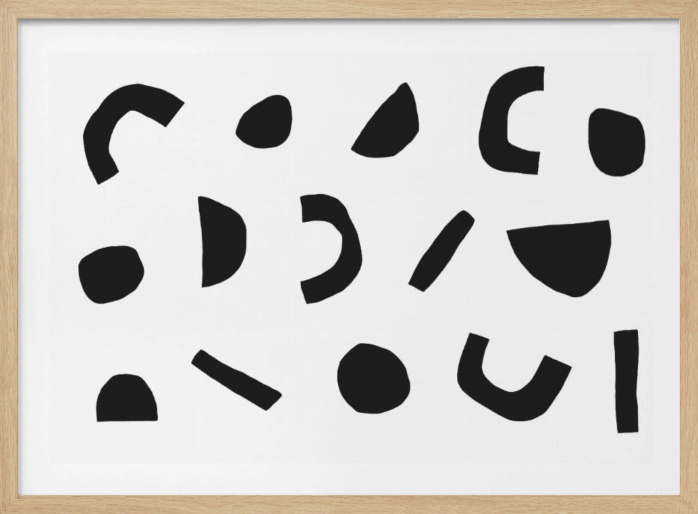 Zwarte geometrische vormen | Poster