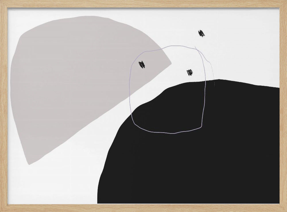 Monochrome zwarte en grijze vormen | Poster