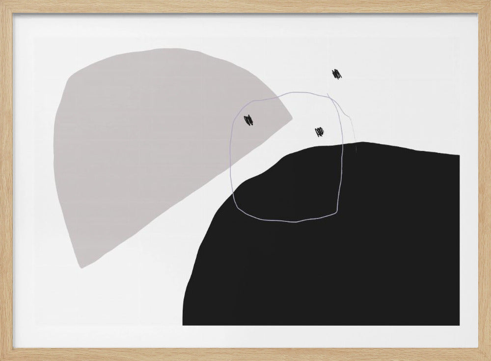 Monochrome zwarte en grijze vormen | Poster