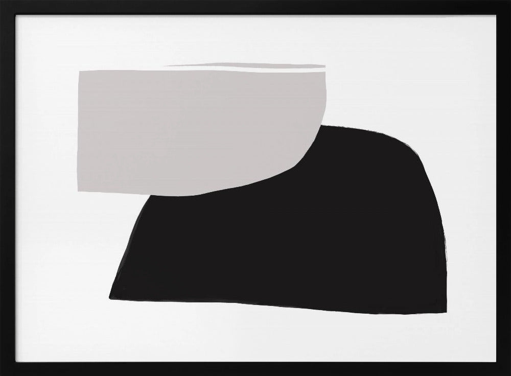 Monochrome organische vormen | Poster